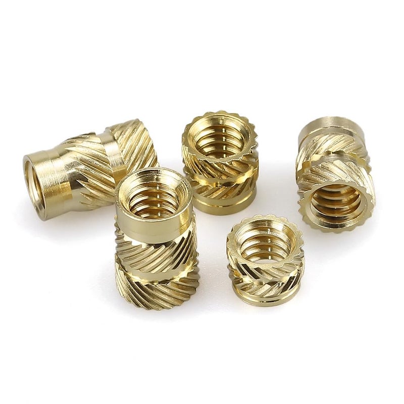 RoyceMart #8-32 Brass Threaded Inserts (50-Pack), Heat Set Knurled Nuts for 3D Printing & Plastics, 5/16" Height, Female Threaded Brass Inserts - Image 5